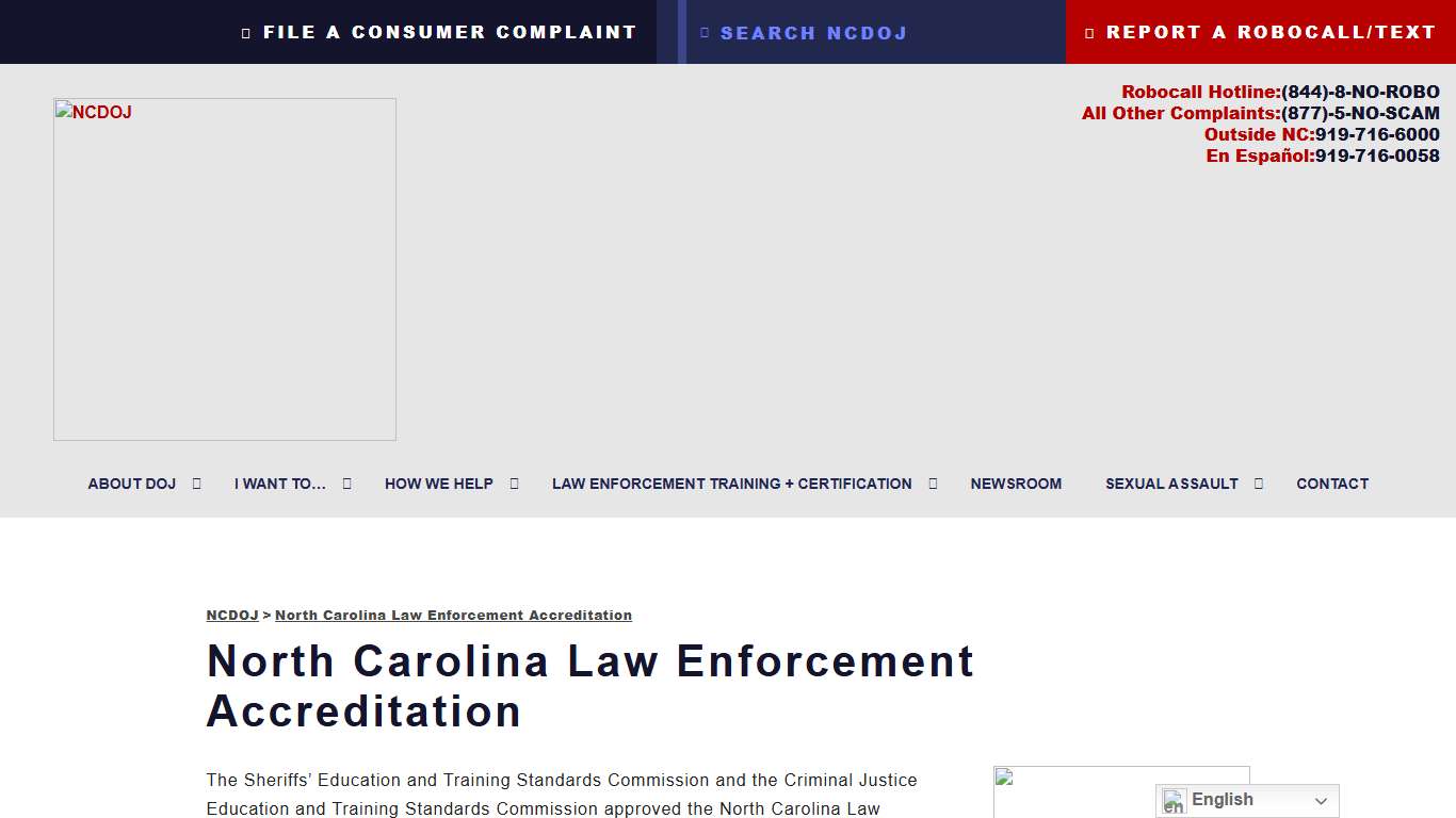 North Carolina Law Enforcement Accreditation - NCDOJ